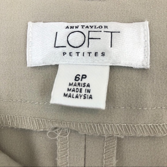 Ann Taylor LOFT Petite Beige Cropped Dress Pants - Picture 5 of 8